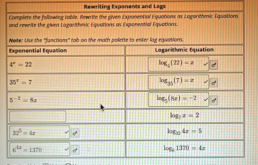 Rewriting Exponents and Logs