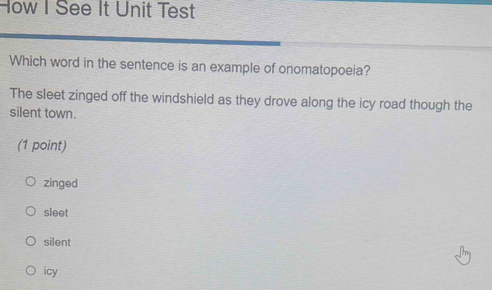 Solved: How I See It Unit Test Which word in the sentence is an example ...