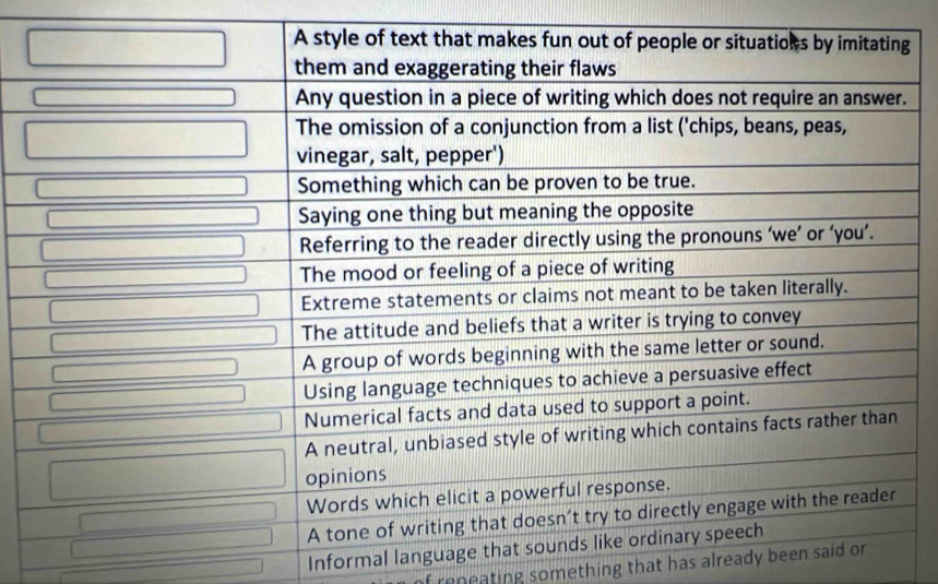 (-3,4) Informal langu
of repeating something that has already be