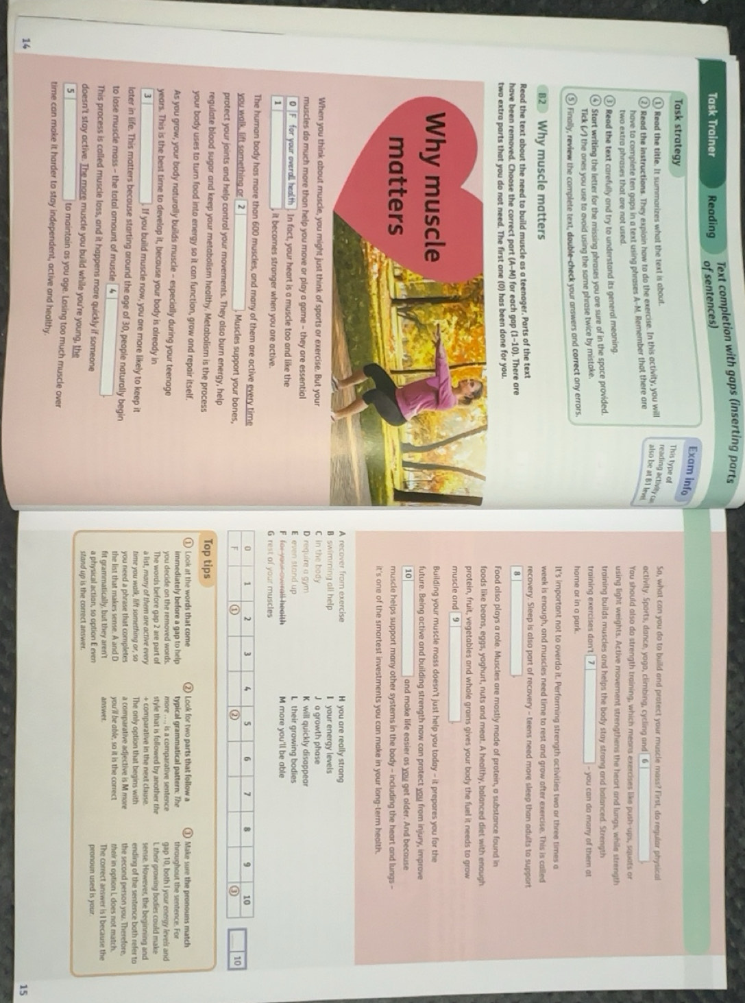 Risolto:Text completion with gaps (inserting parts Task Trainer Reading ...