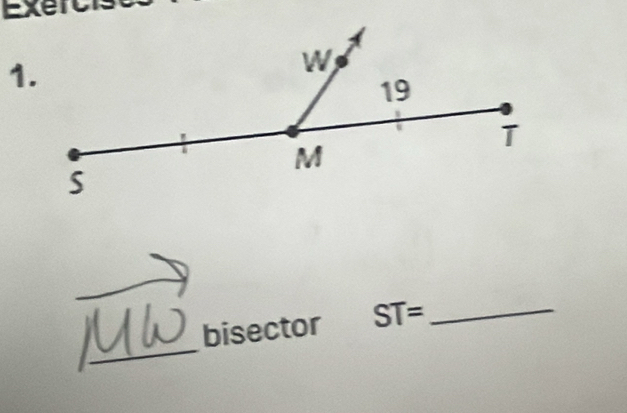 bisector ST= _