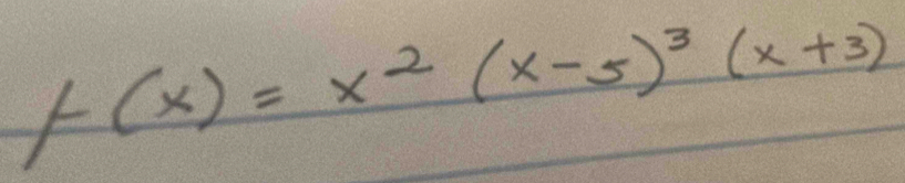 f(x)=x^2(x-5)^3(x+3)