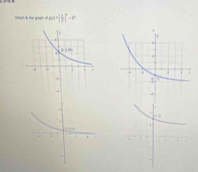 Whish is the graph of v(x)=( 2/3 )^x-27