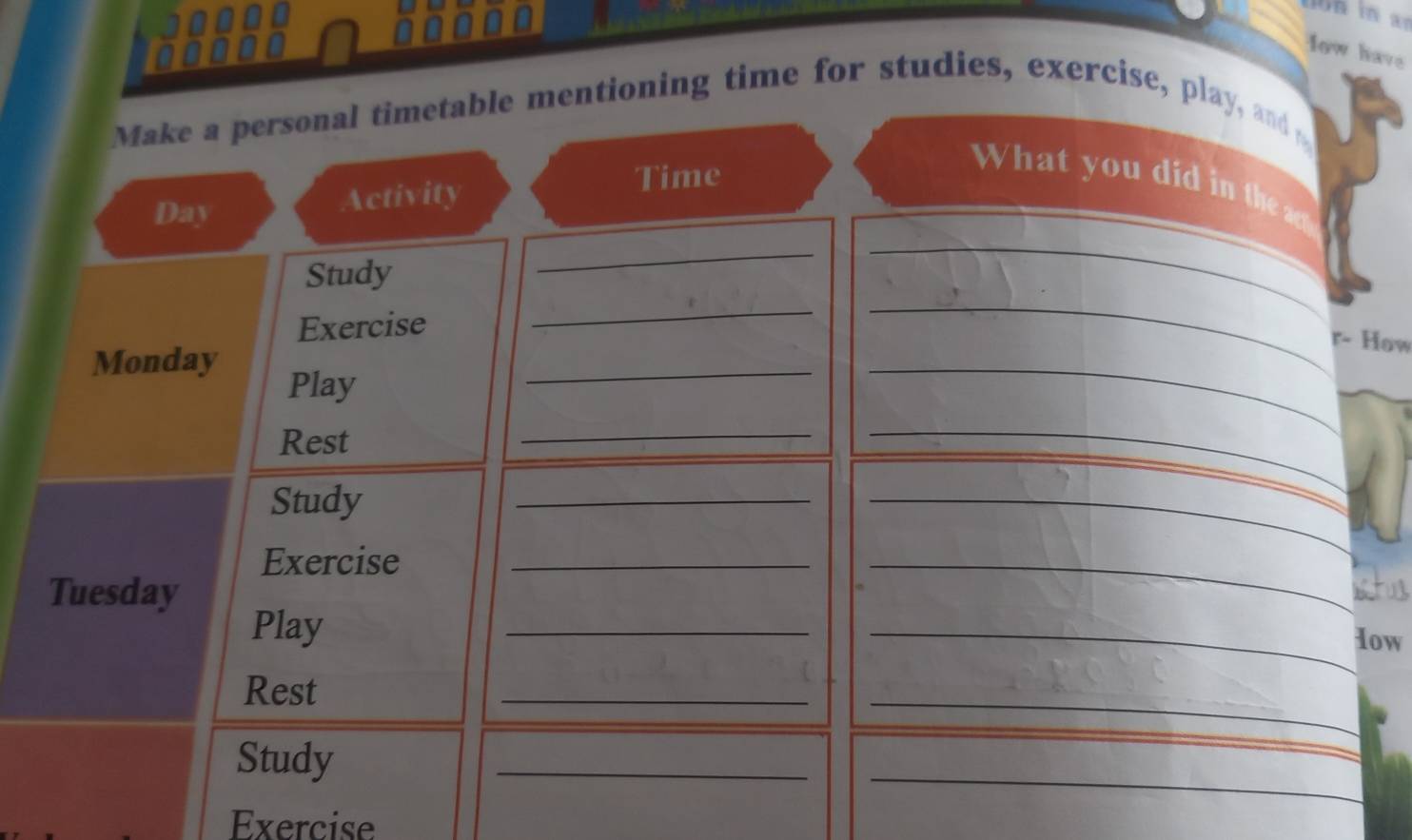 in a low have Make a personal timetable mentioning time for studies ...
