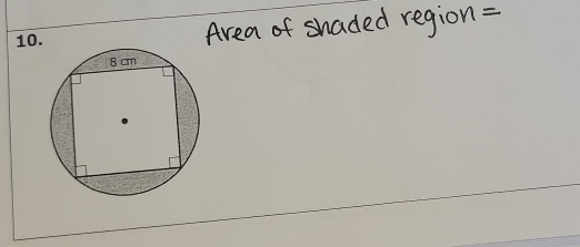 Area of shaded region =