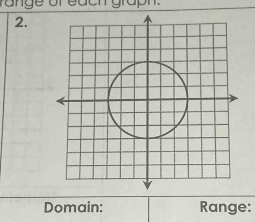 range or each grapn. 
2. 
Domain: Range: