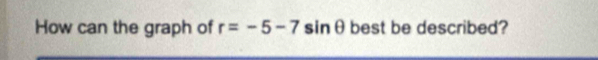 How can the graph of r=-5-7 sin θ best be described?