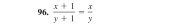  (x+1)/y+1 = x/y 