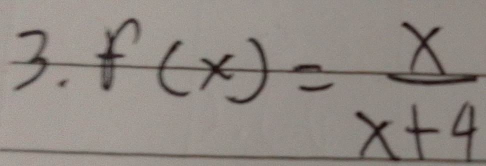 f(x)= x/x+4 