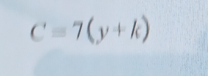 C=7(y+k)