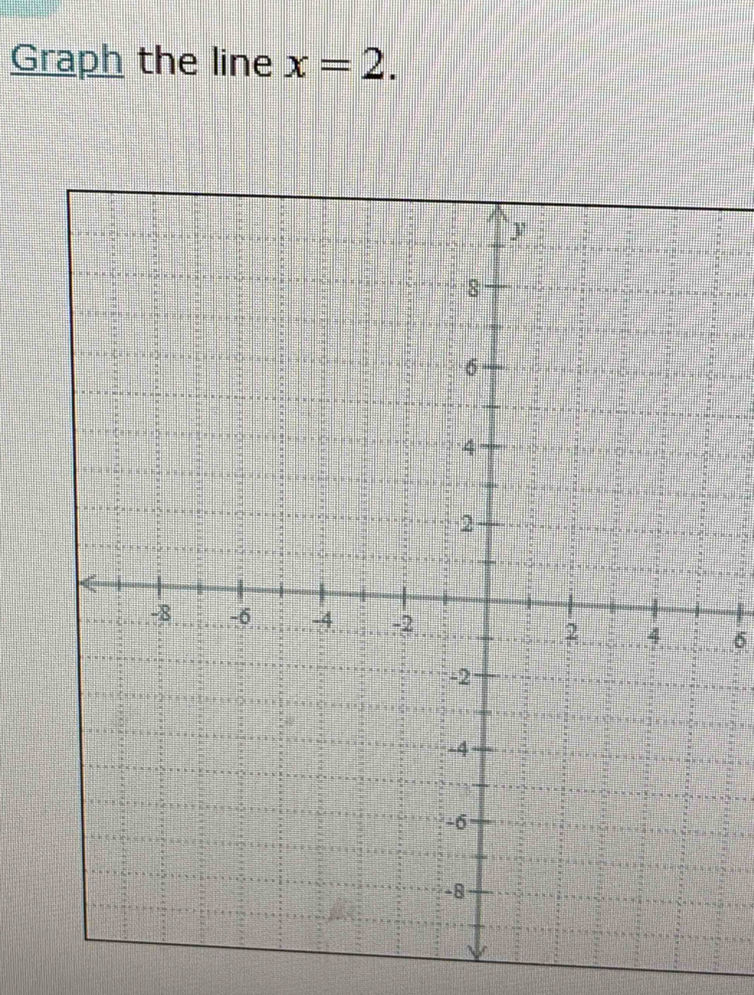 Graph the line x=2. 
6