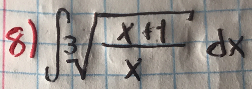 ∈t sqrt[3](frac x+1)xdx