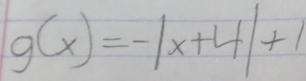 g(x)=-|x+4|+1