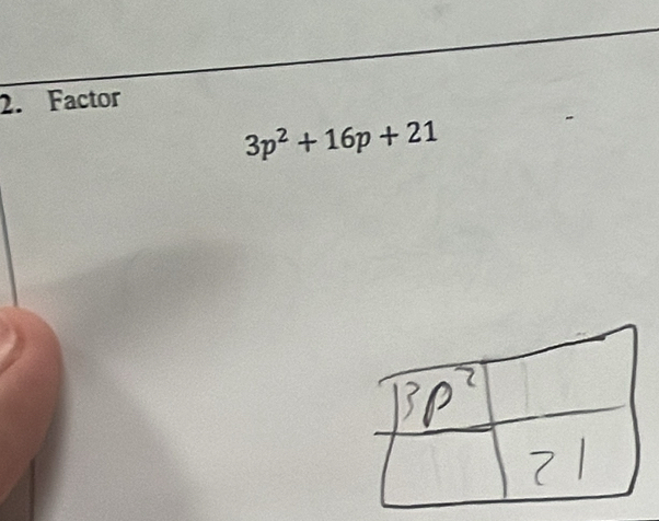 Factor
3p^2+16p+21