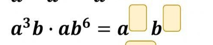 a^3b· ab^6=a^(□)b^(□)