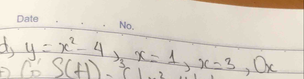 y=x^2-4, x=1, x=3,0x
C''S(H)=3Cl^2