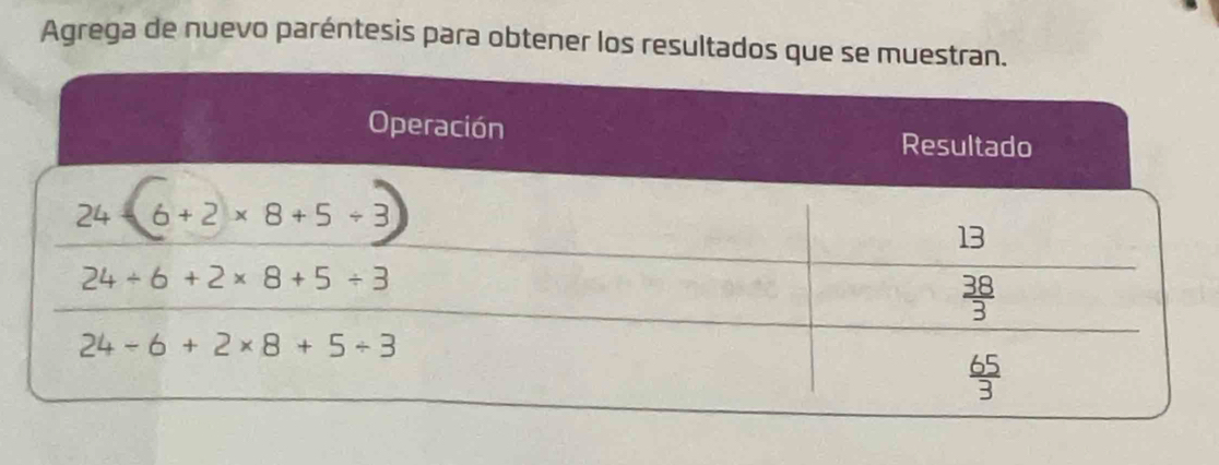 Agrega de nuevo paréntesis para obtener los resultados que se mu