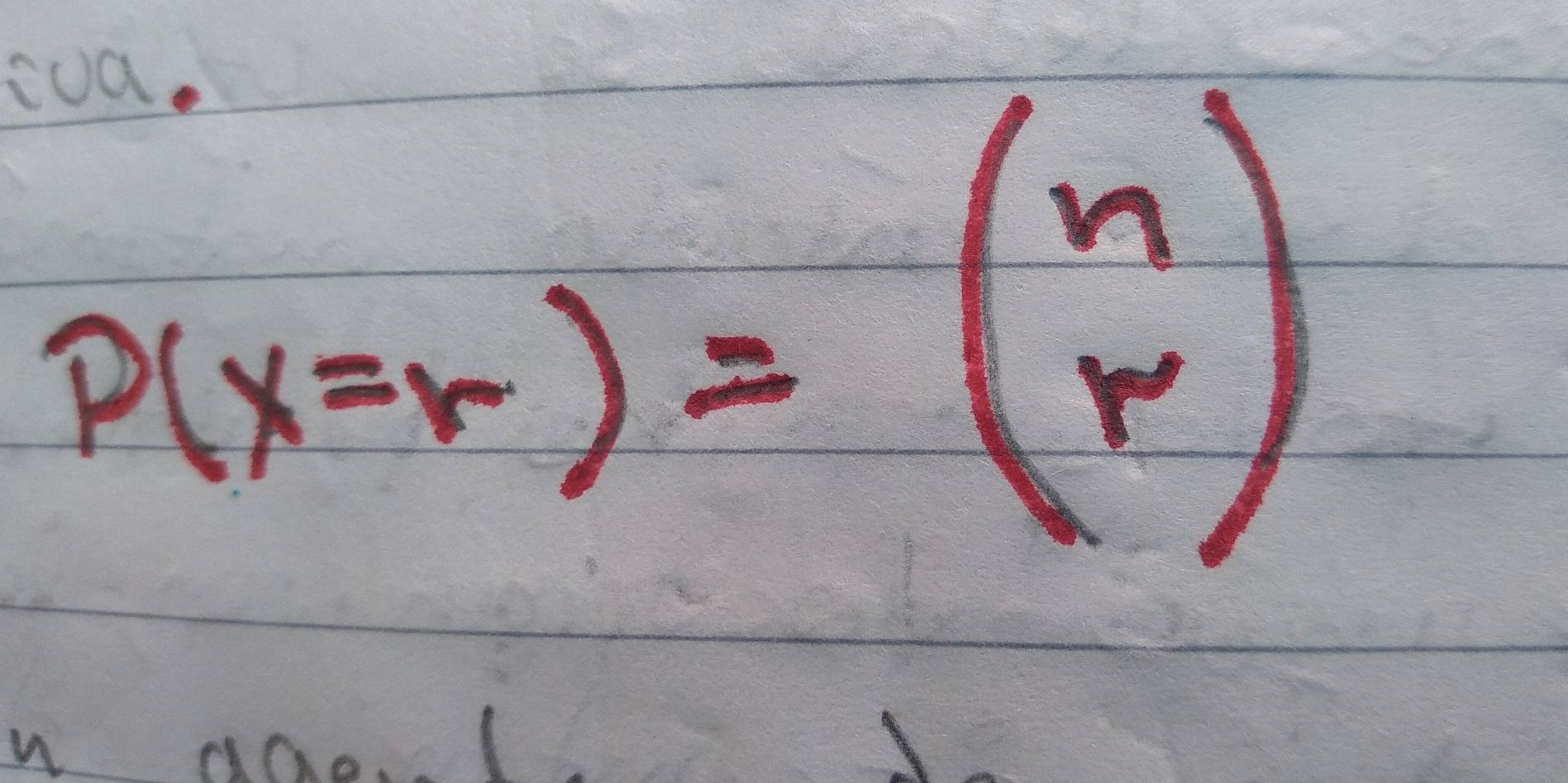 P(x=r)=beginpmatrix n rendpmatrix
n