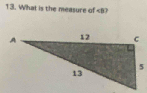 What is the measure of ∠ B