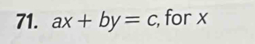 ax+by=c :, for x