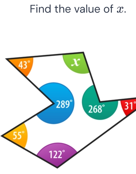 Find the value of x.
31°