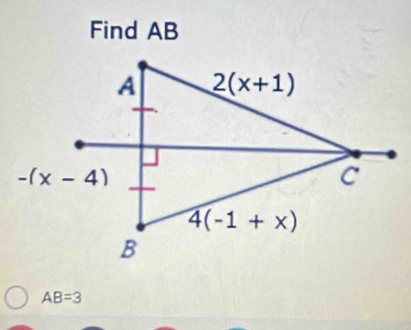 Find AB
AB=3