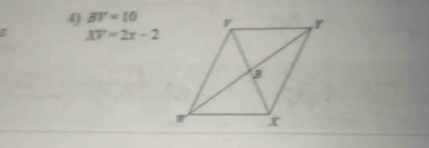 BV=10
XV=2x-2