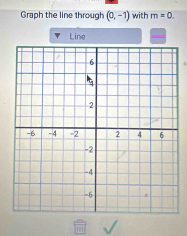 Graph the line through (0,-1) with m=0. 
Line