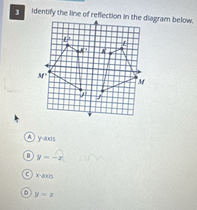 A y-axis
B y=-x
C x-axis
D y=x