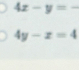 4x-y=-
4y-x=4