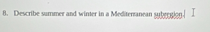 Describe summer and winter in a Mediterranean subregion.