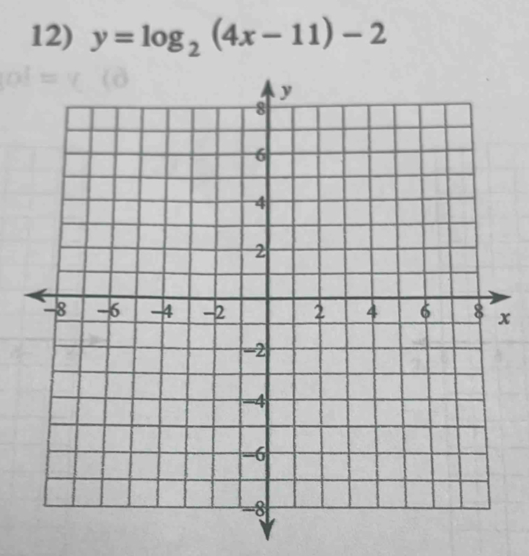 y=log _2(4x-11)-2
x