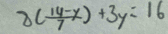 8( (14-x)/7 )+3y=16