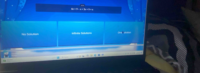 No Solution Infinite Solutions One olution
a