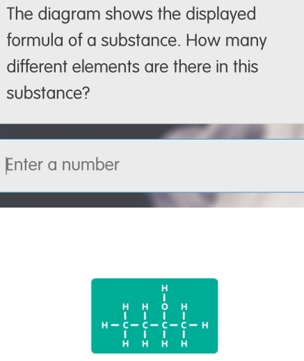 Solved: The diagram shows the displayed formula of a substance. How ...