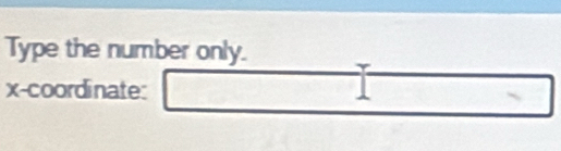 Type the number only. 
x-coordinate: