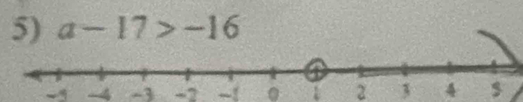 a-17>-16
- -4 -3 -2 -! 0 1 2 3 4 $