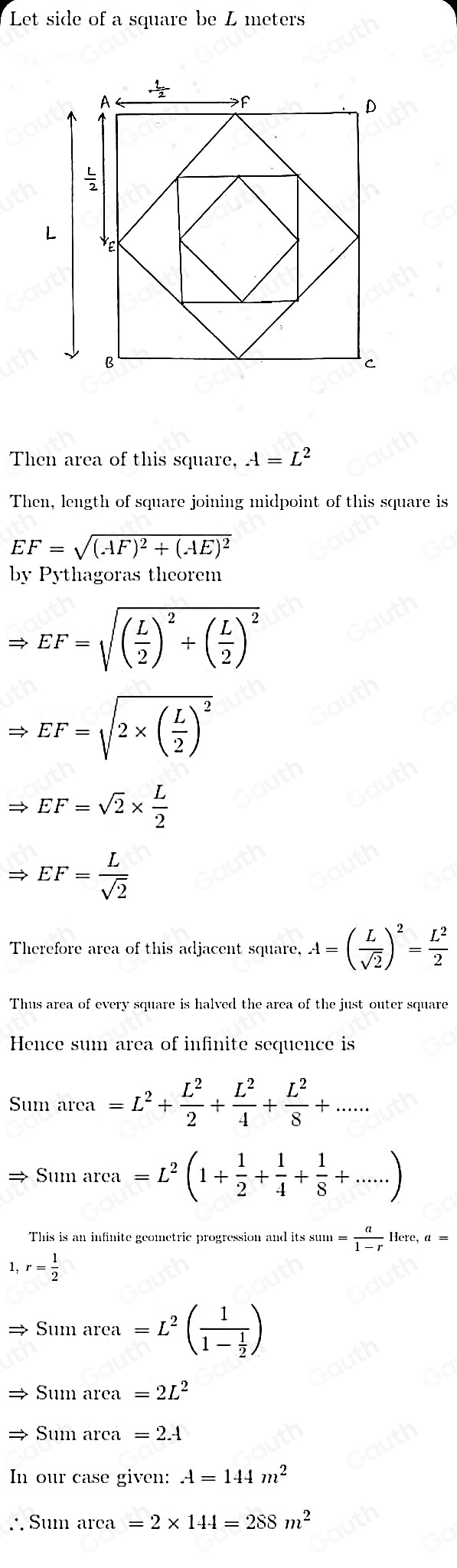 Solved: The accompanying figure shows the first five of an infinite ...