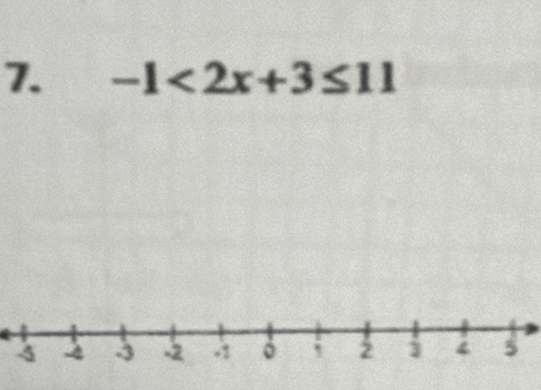 -1<2x+3≤ 11