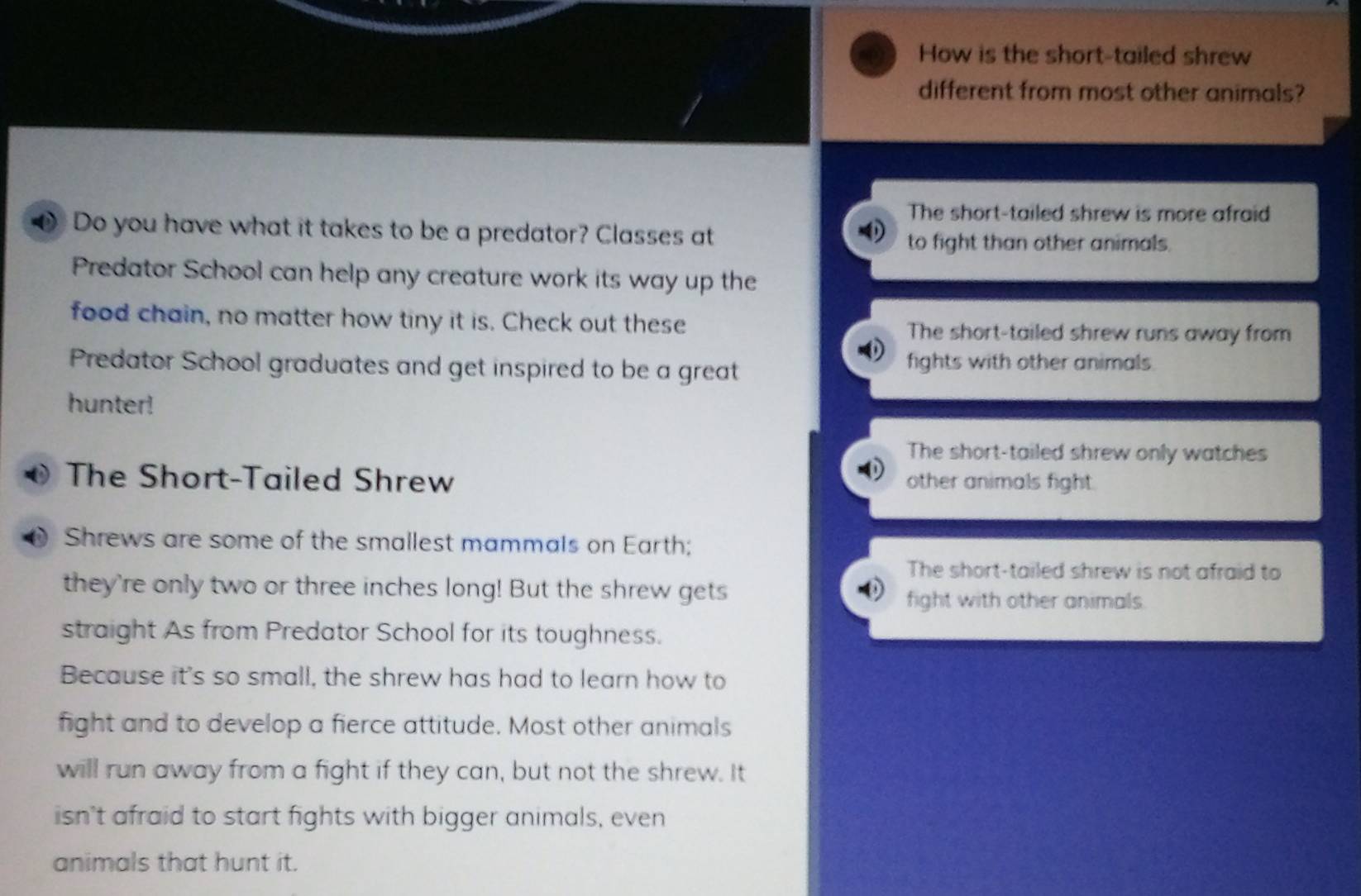 Solved: How is the short-tailed shrew different from most other animals ...