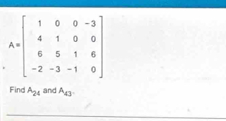 Find A_24 and A_43.