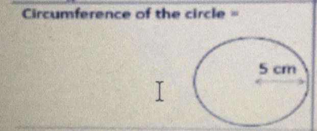 Circumference of the circle =