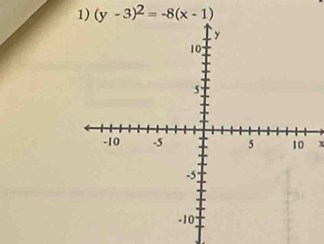 (y-3)^2=-8(x-1)
x