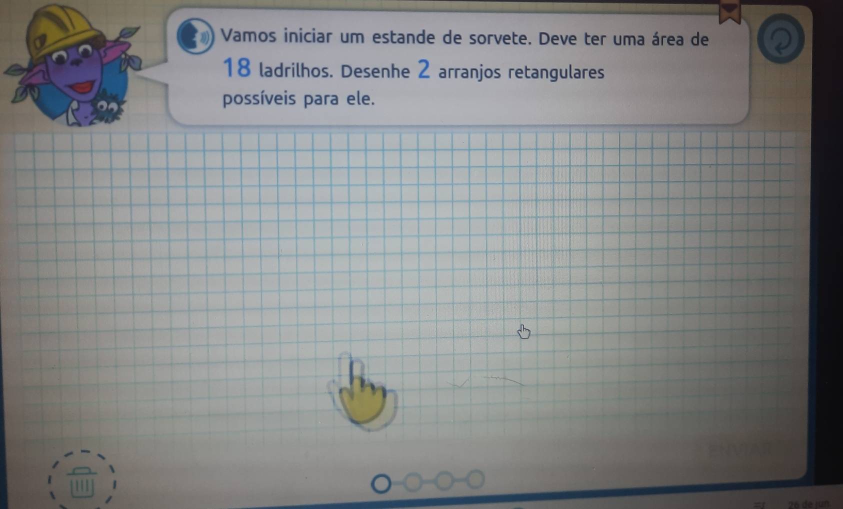 Resolvido:Vamos iniciar um estande de sorvete. Deve ter uma área