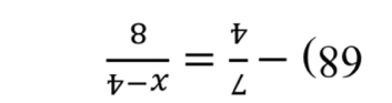  8/b-x = b/L -(89