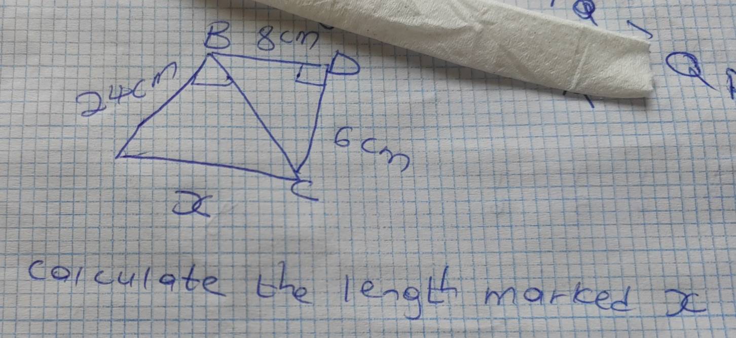 a
colculate the length marked x