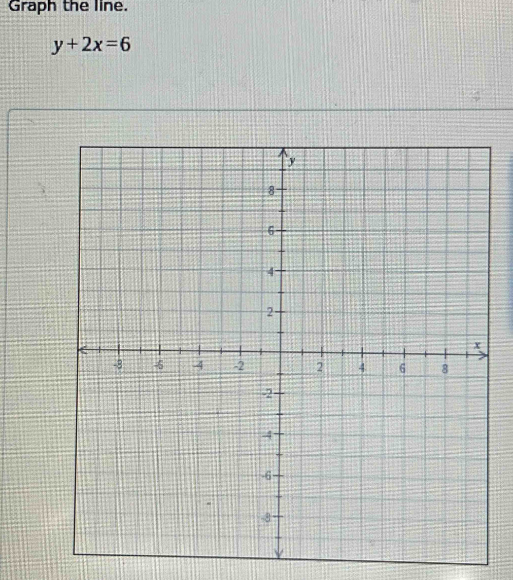 Graph the line.
y+2x=6