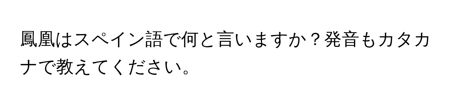 鳳凰はスペイン語で何と言いますか？発音もカタカナで教えてください。