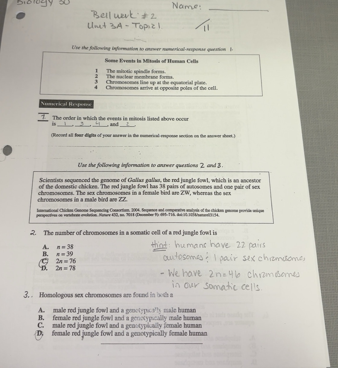Solved: Use the following information to answer numerical-response ...