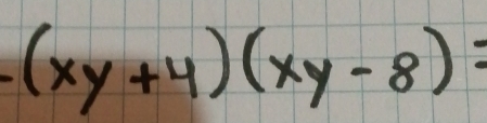 -(xy+4)(xy-8)=